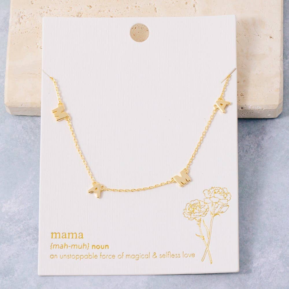 Dainty Mama Print Charm Necklace