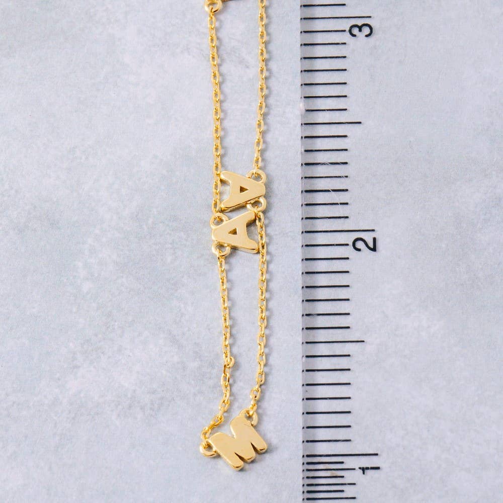 Dainty Mama Print Charm Necklace