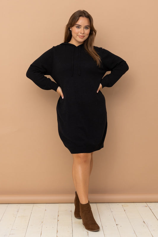 Hooded Sweater Dress PLUS