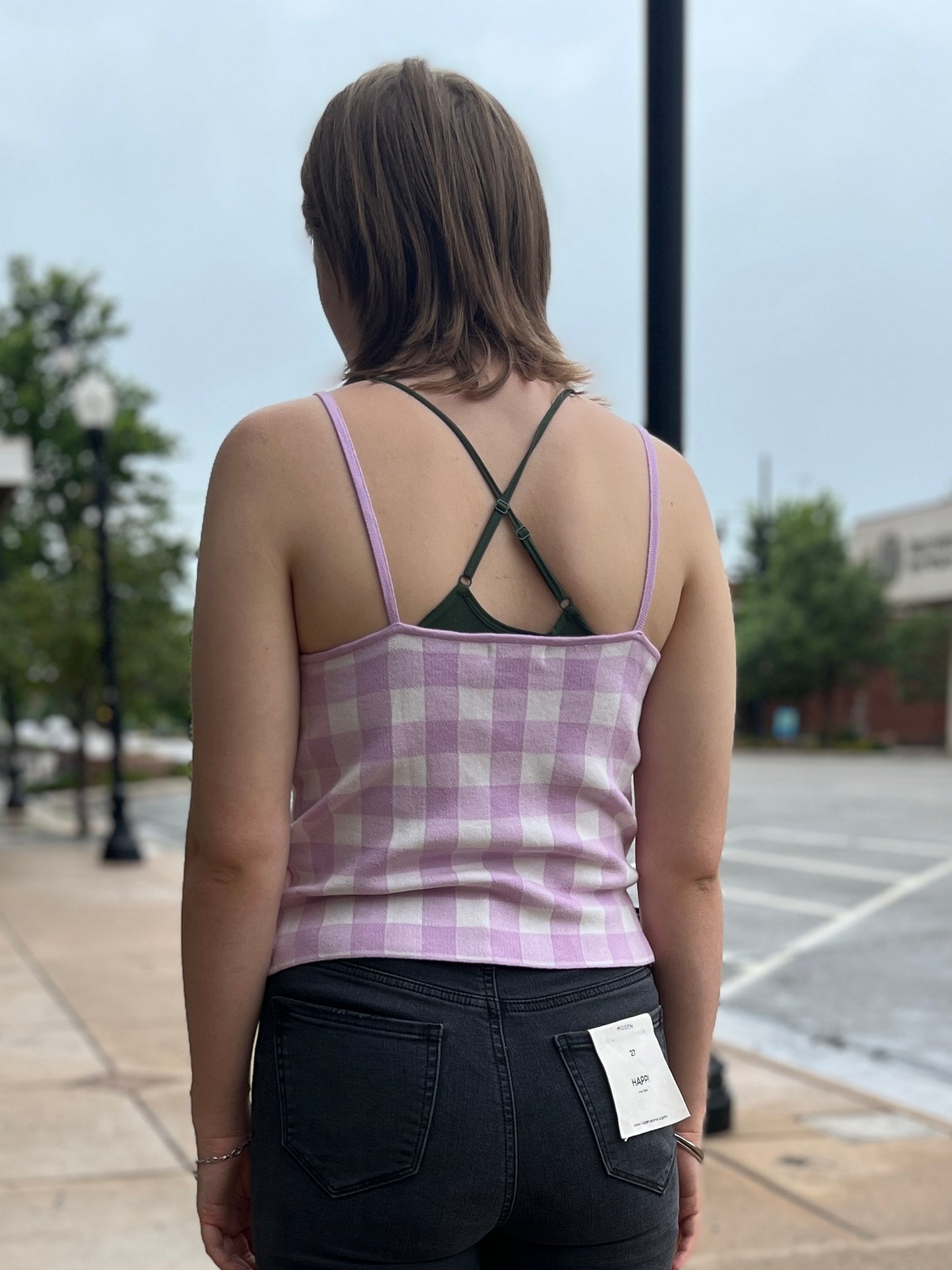 Lavender Check Tank