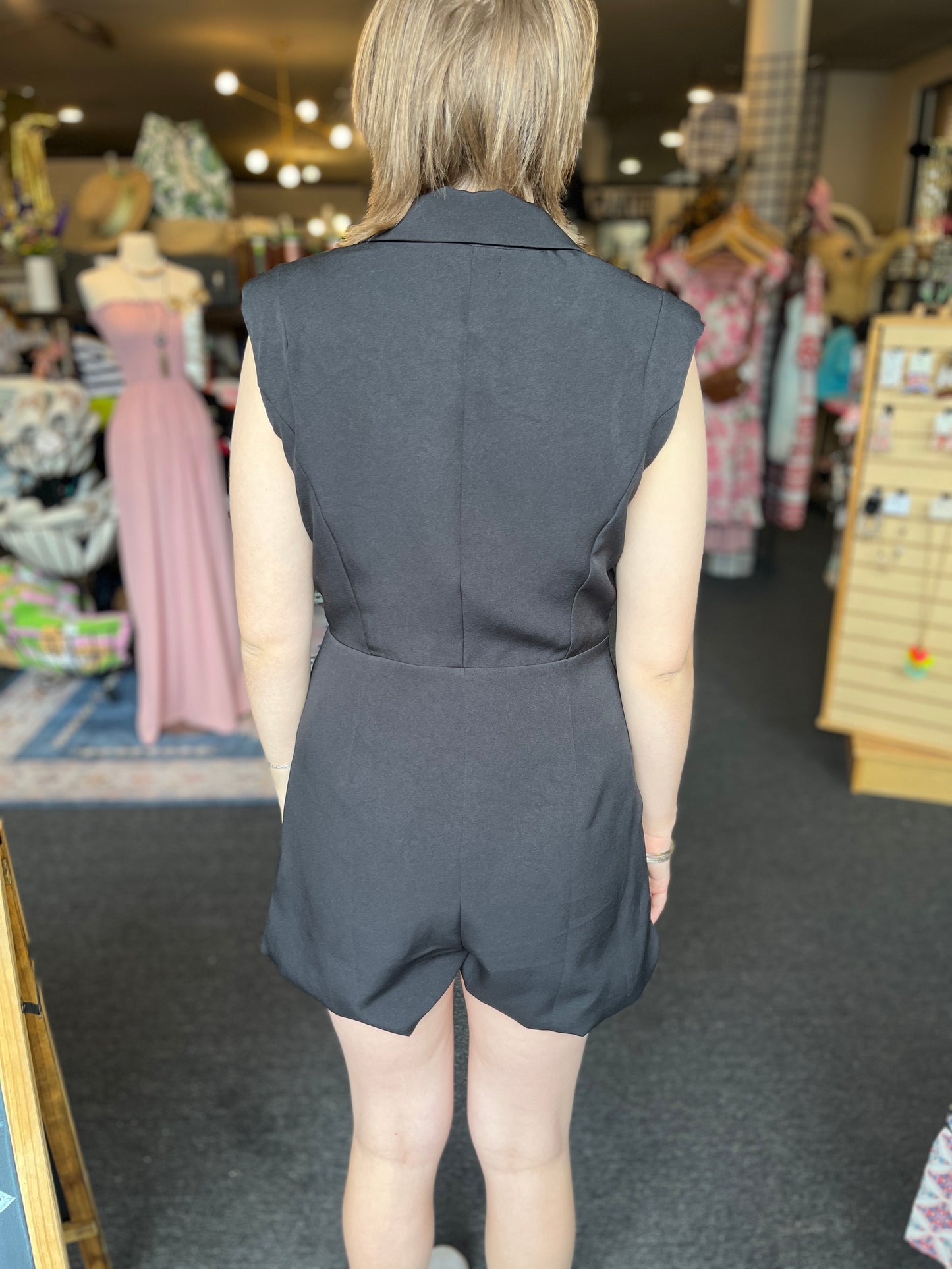 One Button Padded Romper